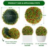 Artificial  Topiary Ball, Decorative Artificial Boxwood Balls with Flowers, Indoor Outdoor Faux Greenery for Fake Plants for Home Decor - 2 of 4