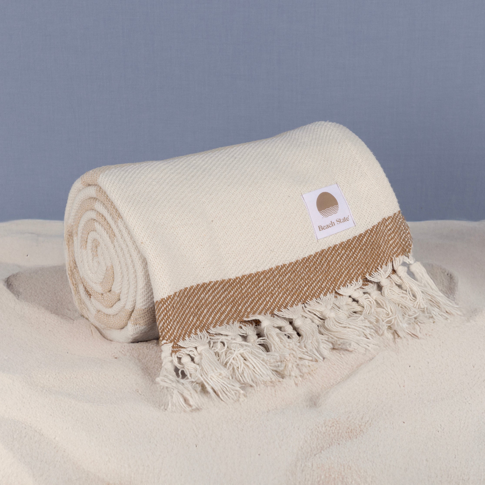 Beach State Oceanside Outdoor Beach Blanket Driftwood Stripe