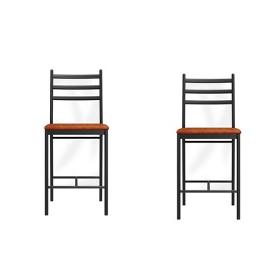 Bar Stools Set of 4, Faux Leather Bar Chair with Back, Thick Cushion, Upholstered Counter Height Bar Stools