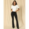 Hobemty Women's Crew Neck Contrast Color Short Sleeve Pullover Fitted Knit Top - 2 of 4