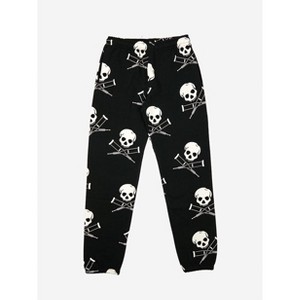 Jackass Skull & Crutches All-Over Print Black Sweatpants - 1 of 4