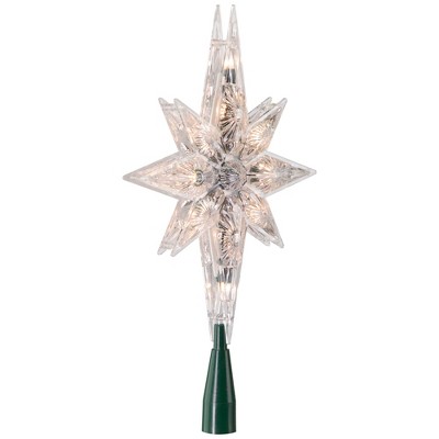 Clear Faceted Stellular Plastic Christmas Tree Topper