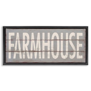 Stupell Industries Farmhouse Rustic Planked Design Black Framed Floater Canvas Wall Art - 1 of 4