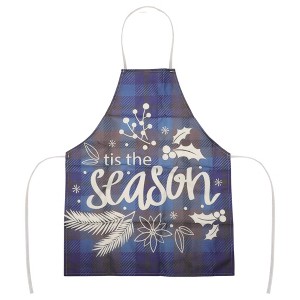 Unique Bargains Christmas Aprons Linen Dark Blue Black Beige White 21.65"x26.77" 1 Pcs - 1 of 4