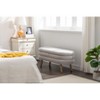 Airsurfer Gray Velvet Storage Bench with Wood Legs, Upholstered Bedroom Bench for Living Room, Bedroom, and Indoor Spaces - 4 of 4