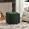 KINWELL 18.5" Wide Modern Square Boucle Upholstered Ottoman Entryway Footstool - 2 of 4
