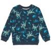 Jurassic World Jurassic Park Blue French Terry Sweatshirt and Bike Shorts Little Kid to Big Kid - 3 of 4