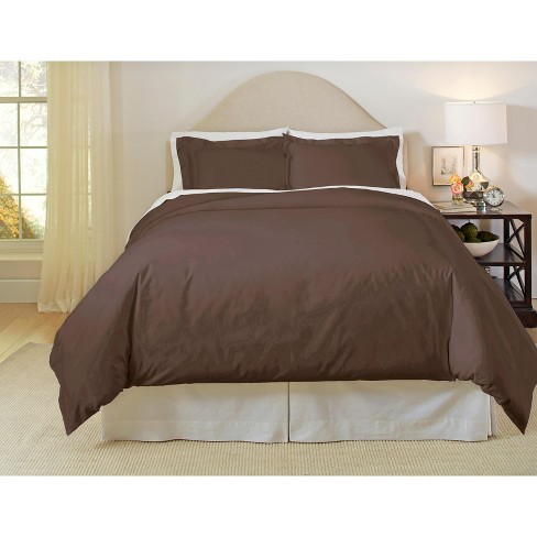 Pointehaven 500 Thread Count 100% Long Staple Cotton Solid Sateen Luxury Duvet Set - image 1 of 3