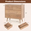 Costway 4 Drawer Dresser for Bedroom Wide Chest of Drawers with Metal Guide Rails Teak & Black/Walnut/Natural - 3 of 4