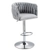 Ridstar Set of 2 Modern Counter Height Adjustable Stools with Woven Back & Footrest For Living Room, Bedroom & Bar-Gray - 2 of 4