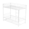 CAVINAS Twin Size Modern Bunk Bed with Storage Shelf & Guardrails,Simple Metal Bed Frame for Bedroom,Kids Room,White - 3 of 4