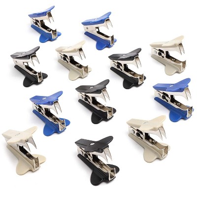 Paper Junkie 12-Pack Mini Staple Removers Staple Pullers Tools for Office School, 3 Colors 2x1.4x0.85 in