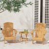 Decksplore Teak Adirondack Chair Set with Table 3PCS - 3 of 4