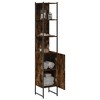vidaXL Bathroom Cabinet Smoked Oak 13"x13"x73" Engineered Wood - 4 of 4