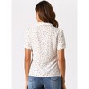 Allegra K Women's Short Sleeve Casual V Neck Print Notch Lapel Collar Summer Blouses - 3 of 4