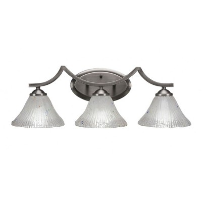 Toltec Lighting Zilo 3 - Light Vanity in  Graphite with 7" Frosted Crystal Shade