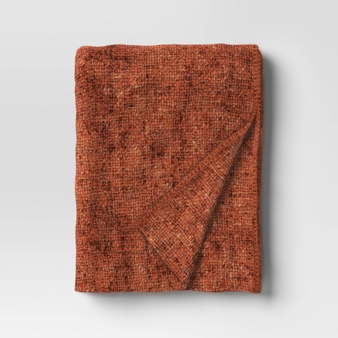 Marled Boucle Throw Blanket Orange Threshold Target