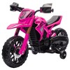 Qaba Kids Motorcycle, 6V Battery Powered Dirt Bike with Training Wheels, Horn & Start Sound, Electric Motorcycle for Kids 3-8 Years, Pink - 4 of 4