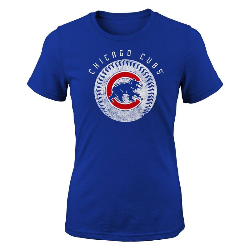 MLB Chicago Cubs Girls&#39; Crew Neck T-Shirt, 1 of 2