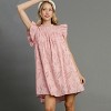 Slickblue Women's Jacquard Lace Ruffle Short Sleeve Dress in Blush with Back Button Keyhole for Formal and Casual Wear, S-L - 2 of 4