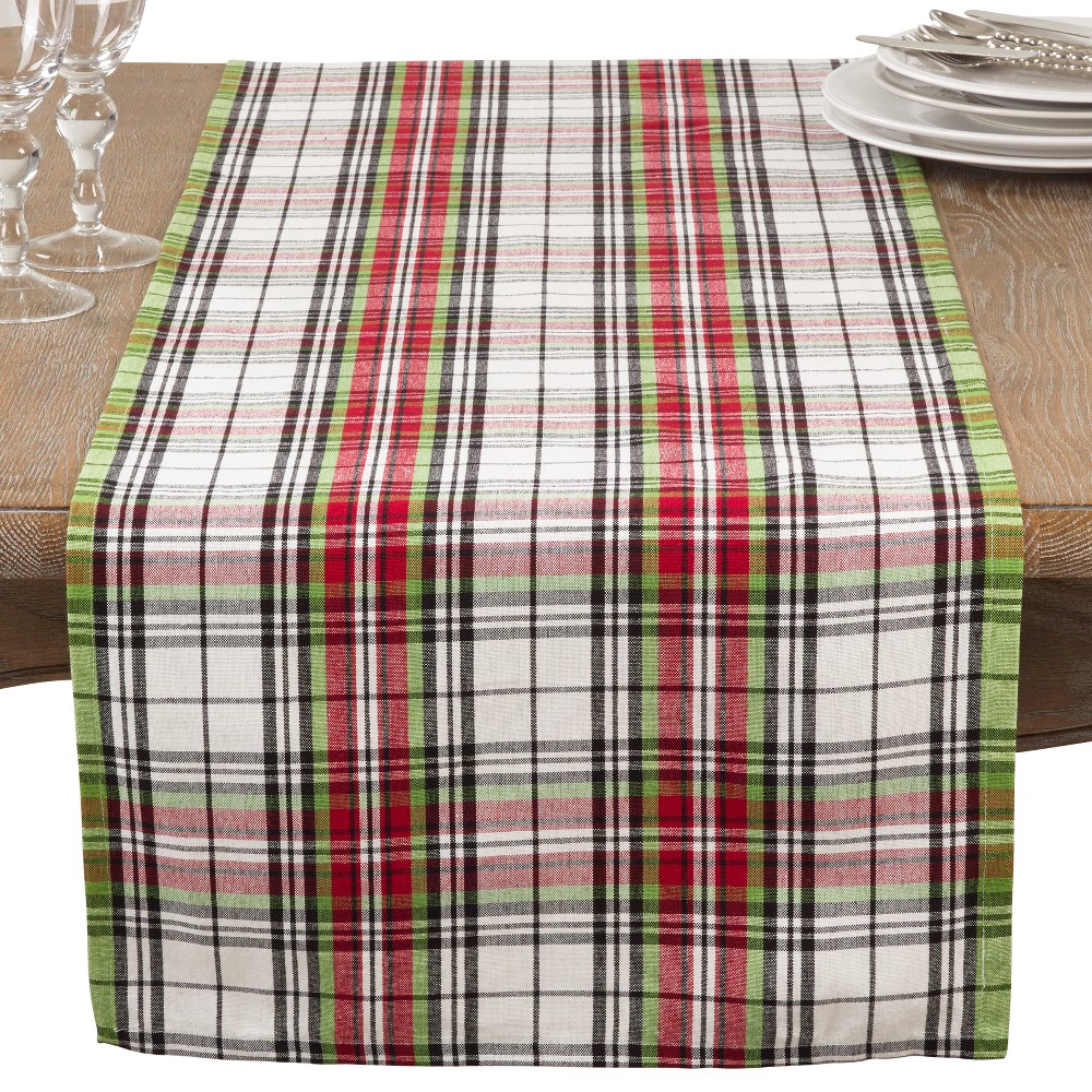 UPC 789323324900 product image for Hensel Classic Plaid Design Casual Cotton Table Runner - Saro Lifestyle | upcitemdb.com