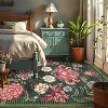 coucheta Multi-size Washable Soft Floral Area Rugs for Living Room, Non Slip Botanical Non Shedding Stain Resistant Carpet, for Bedroom, Dining Room - 2 of 4