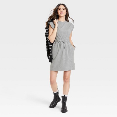 Women's Short Sleeve Extended Shoulder A-Line Dress - A New Day™