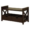 Kings Brand Furniture Corinth Shoe Storage Bench With Drawers (Cherry) - image 3 of 4