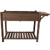 Okak Elevated Raised Garden Bed with Folding Storage Shelf Herb, Vegetable & Flower Planter, Indoor/Outdoor, 4 Colors - 4 of 4