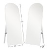 21 in W x 64 in H Oversized Arch Wood Full Length White Wall Mounted Standing Mirror Floor Mirror - 3 of 3