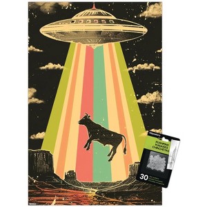 Trends International Ray Heere - Cow Abduction 5 Unframed Wall Poster Prints - 1 of 4