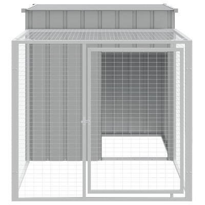 Large Light Gray Galvanized Steel Chicken Playpen with Run