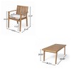5 PCS Patio Dining Set with Dining Table, Slatted Top Design Table, Acacia Wood Frame Dining Chairs with Polyester Cushion Covers-Coolbibila - 4 of 4