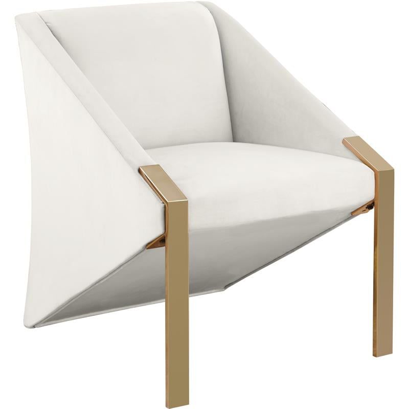 Meridian Furniture Rivet Velvet Accent Chair in White, 1 of 11
