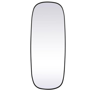 Elegant Lighting Metal Frame Oval Mirror 24x60 Inch in Black