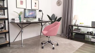 Yaheetech Modern Velvet Desk Chair Soft Height-adjustable 360°swivel  Computer Chair : Target