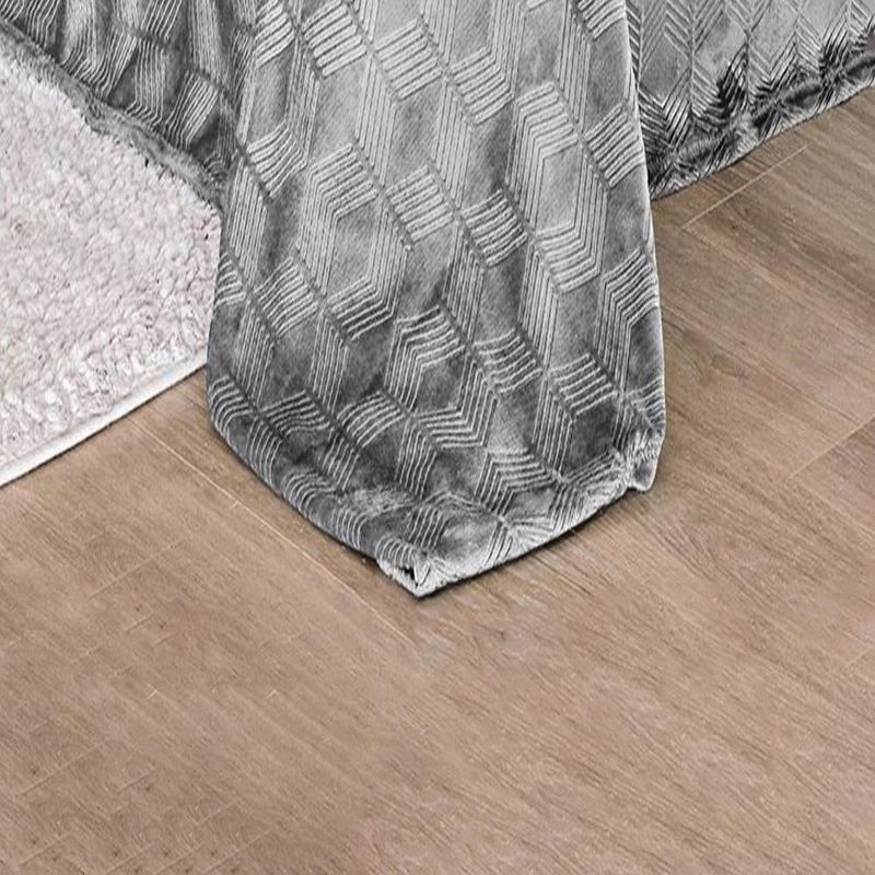 Amrani Bedcover Embossed Blanket Soft Premium Microplush Grey by Plazatex, 2 of 4
