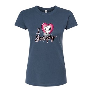 Women's - Peanuts - I Heart Snoopy Fitted Graphic T-Shirt - 1 of 4