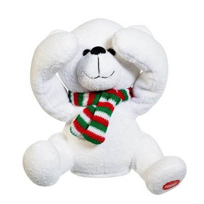 Kurt Adler Battery-Operated Peek-A-Boo Plush Bear