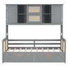 TIRAMISUBEST Twin/Full Size Daybed With 2 Storage Drawers and All-in-One Cabinet, Wooden Daybed Frame Sofa Bed with Storage Shelves and Slats Support - 3 of 4