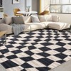 Washable Modern Checkered Area Rug | Stain Resistant Soft Geometric Throw Rug | Non-Slip Low Pile Accent Carpet for Living Room, Dining, Nursery - 2 of 4