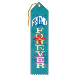 Beistle Friend Forever Award Ribbon, 2" x 8", (6/Pkg) Multicolored - 1 of 1