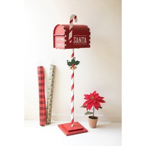 Kalalou Hand-Painted Metal Christmas Mailbox – Festive Holiday Accent - 1 of 4