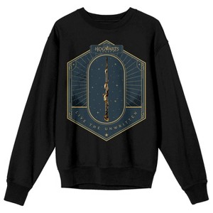 Hogwarts Legacy Magic Wand Crew Neck Long Sleeve Men's Black Sweatshirt - 1 of 3