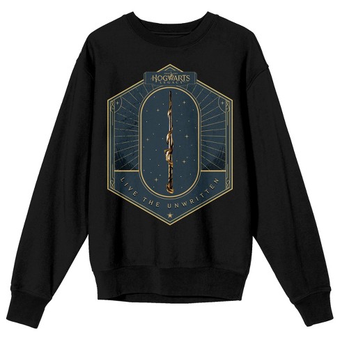 Hogwarts Legacy Magic Wand Crew Neck Long Sleeve Men s Black Sweatshirt Small