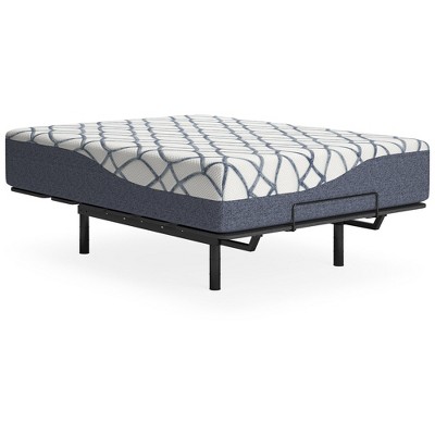 Queen Blue and White Adjustable Memory Foam Mattress