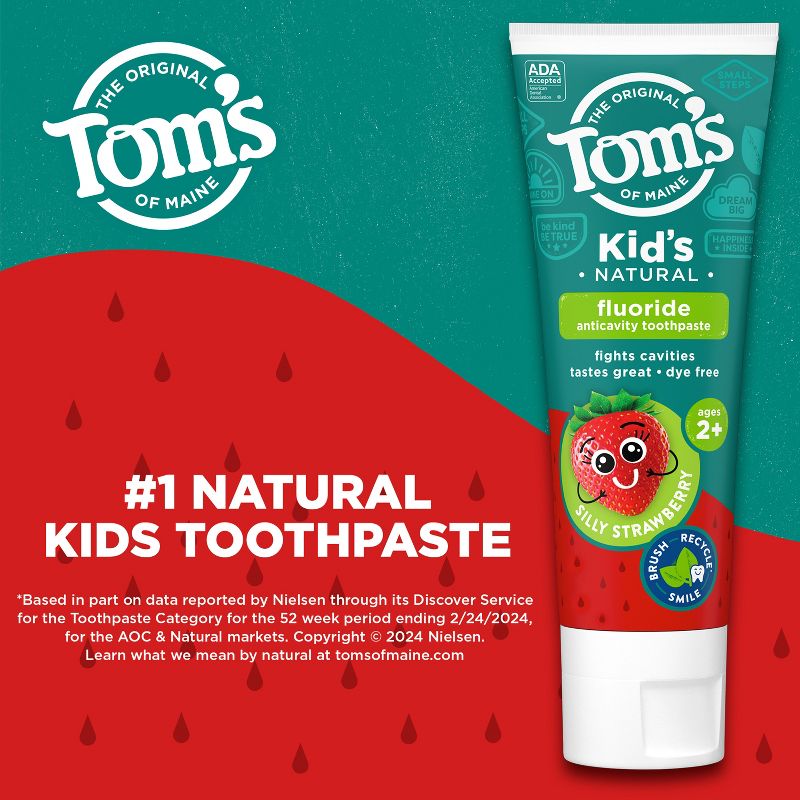 Tom's of Maine Silly Strawberry Children's Anticavity Toothpaste - 5.1oz , 5 of 10