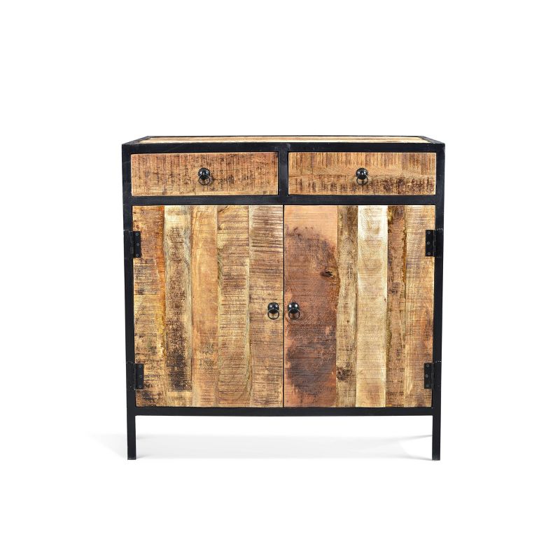 35&#34;x35&#34;x18&#34; Industrial Sideboard Cabinet Reclaimed Wood &#38; Iron Natural - Timbergirl, 3 of 9