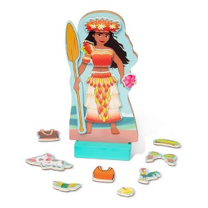Melissa & Doug Disney Princess Moana Magnetic Dress-Up Wooden Doll Pretend Play Set - 30+ pc - 1 of 4