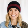 Anna-Kaci Unisex Rib Knit Beanie with Folded Cuff and Contrast Stripe Detail - 2 of 4